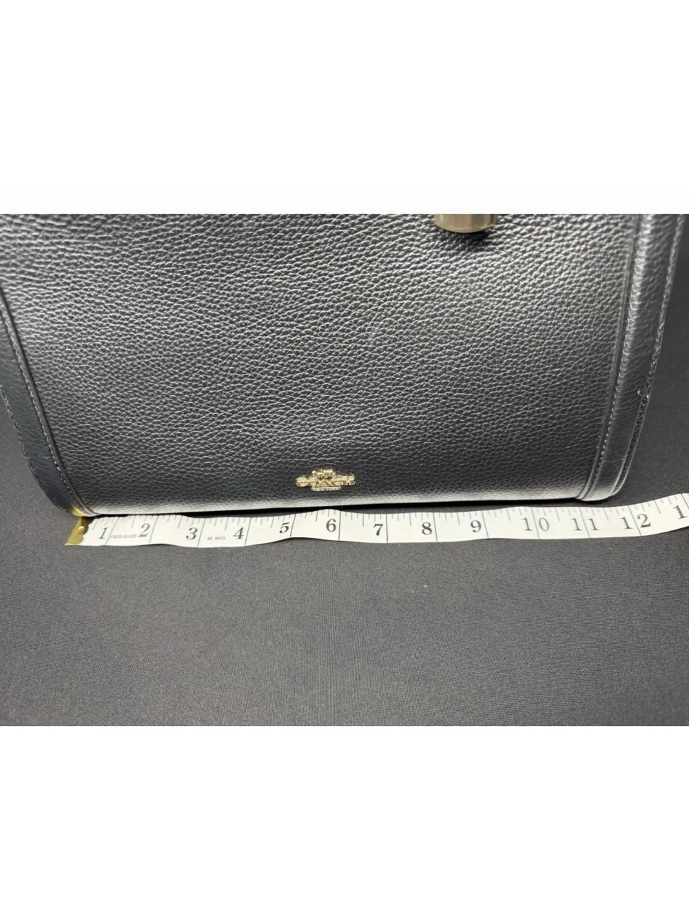 Coach Borough Bag Black Gold Logo Pre-Owned Excellent Conditions - Picture 4 of 5